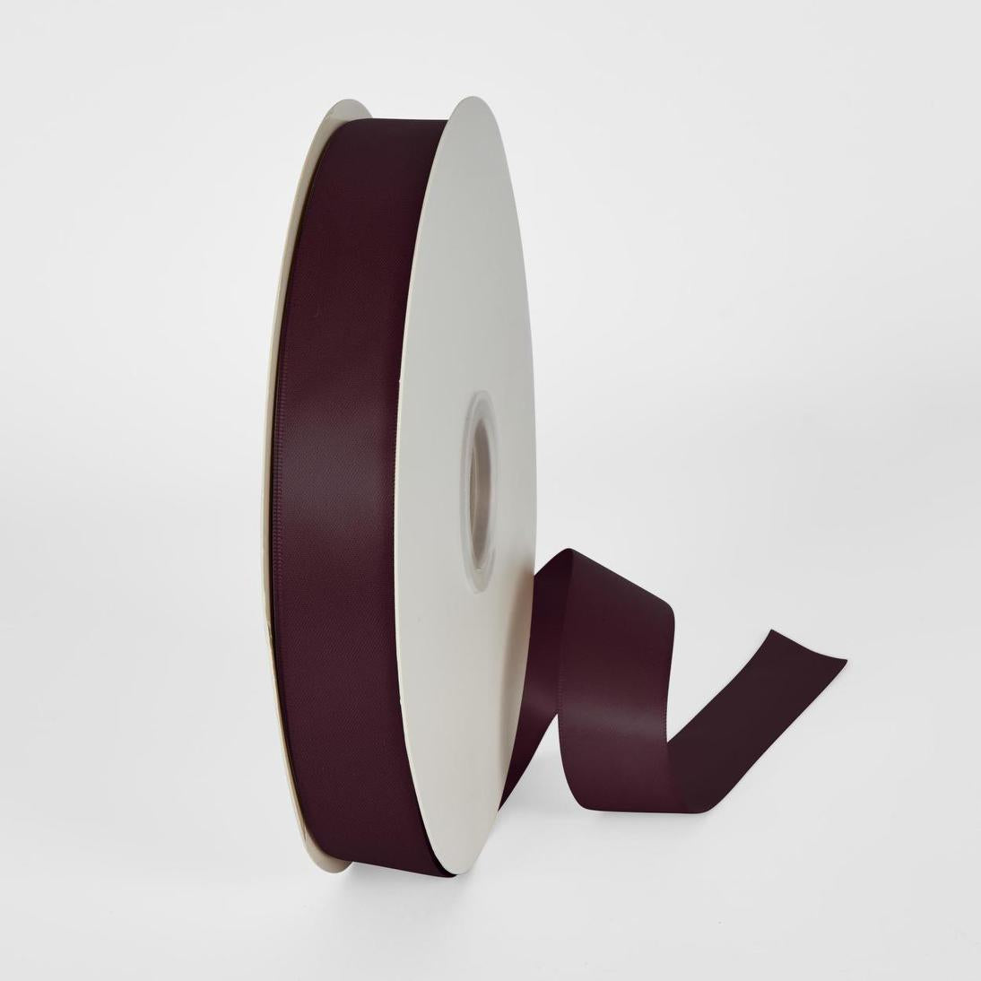 Burgundy Double Sided Satin Ribbon 25mm 100yards - P343 – Florabelle Living