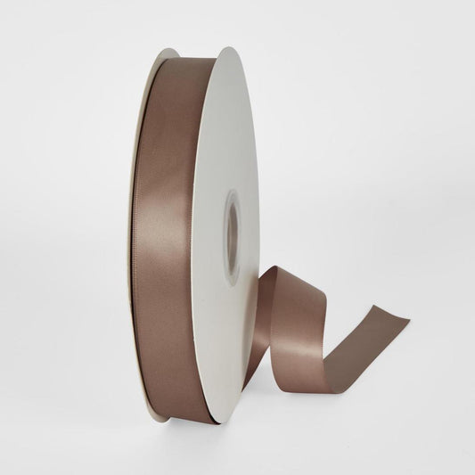 Peacan Brown 91.4m - 25mm Double Sided Satin Ribbon P779