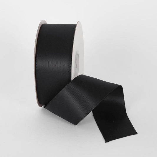 Black 22.86m -38mm Double Sided Satin Ribbon P123