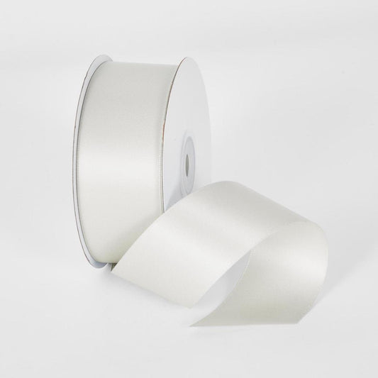 White 22.86m -38mm Double Sided Satin Ribbon P112