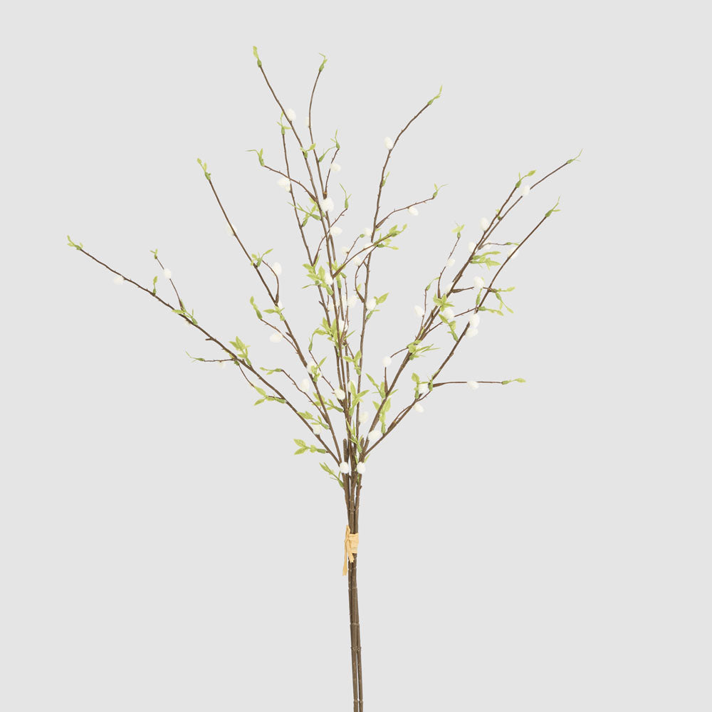Pussy Willow Floral Stem With Leaves