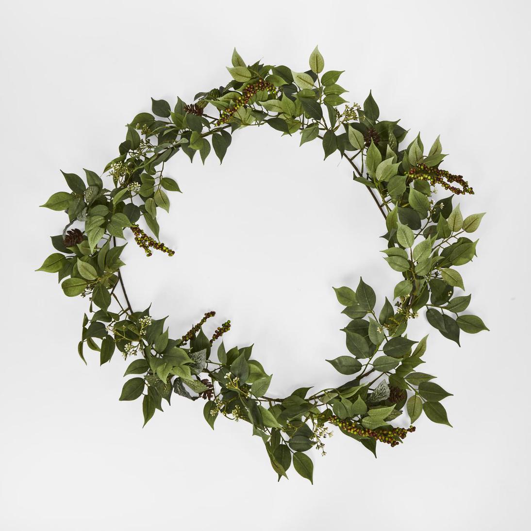 Green Ficus Fittonia Berry Garland 180cm