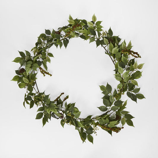 Green Ficus Fittonia Berry Garland 180cm