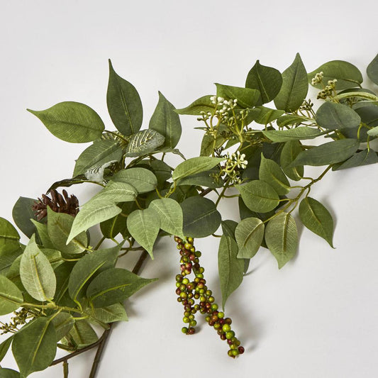 Green Ficus Fittonia Berry Garland 180cm