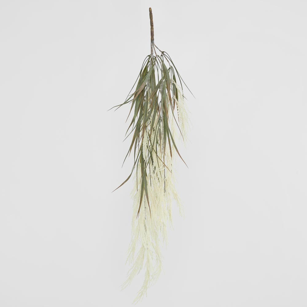 Ivory White Hanging Wheat Bush