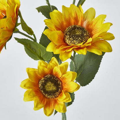 Yellow Sunflower Spray with 3 Flowers & Buds
