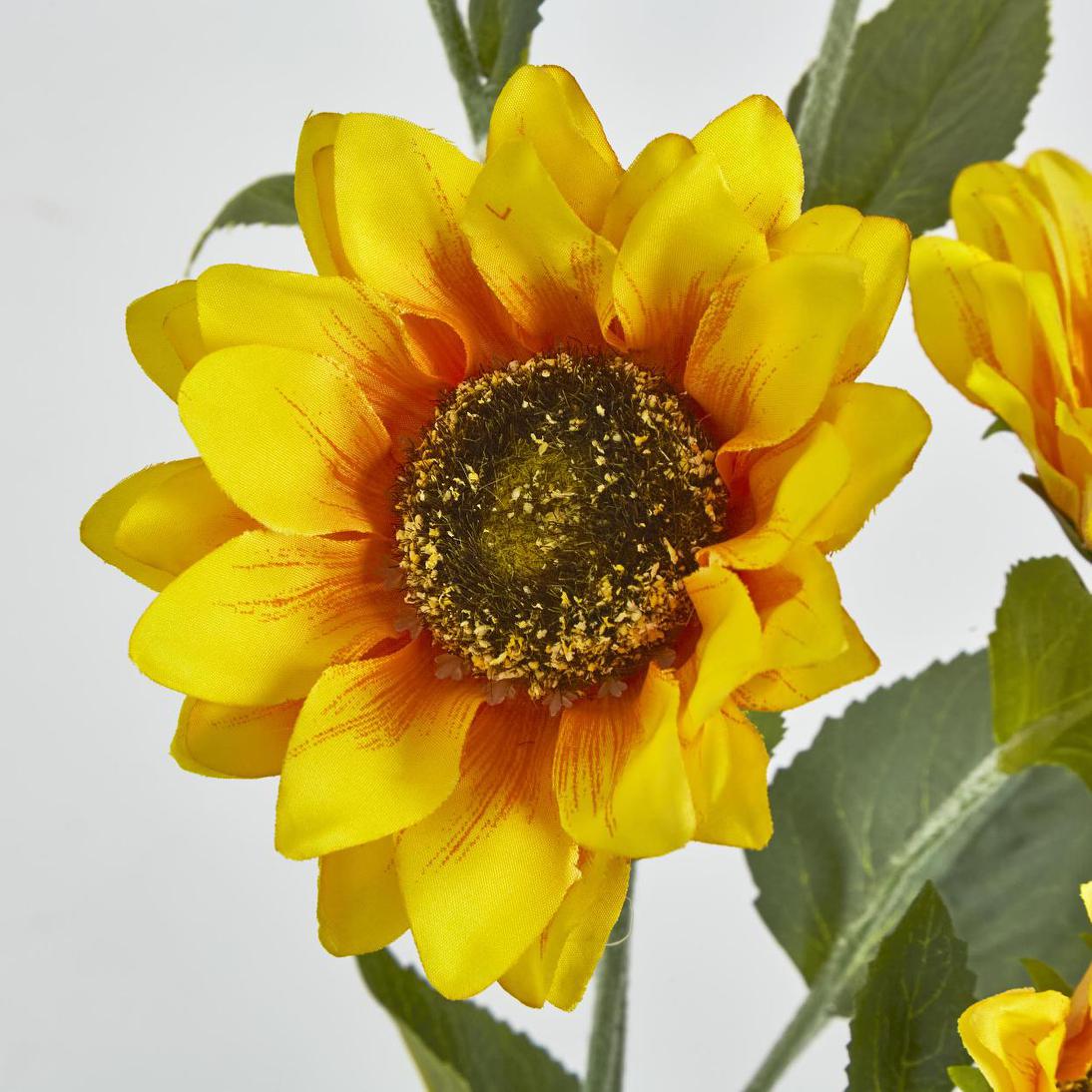 Yellow Sunflower Spray with 3 Flowers & Buds