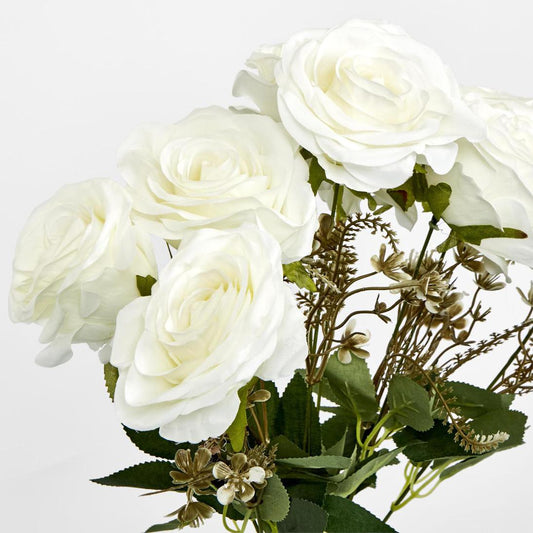 Rose Bouquet x 9 White