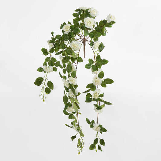 Trailing Rose Spray White Hanging