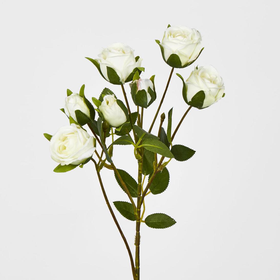 Rosebud Spray 7 Heads White