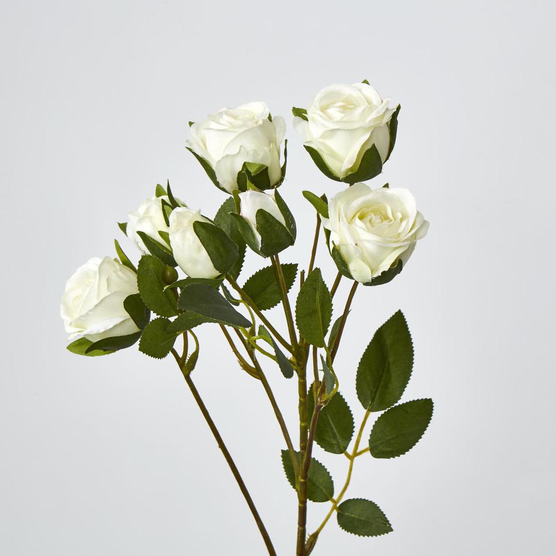 Rosebud Spray 7 Heads White