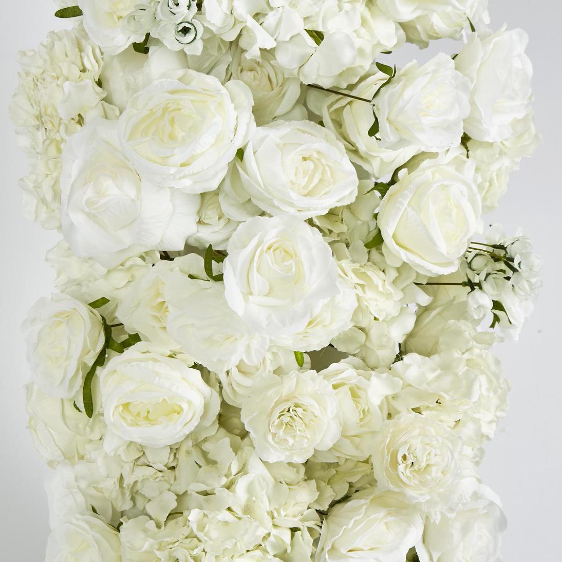 Rose & Hydrangea Floral Runner White