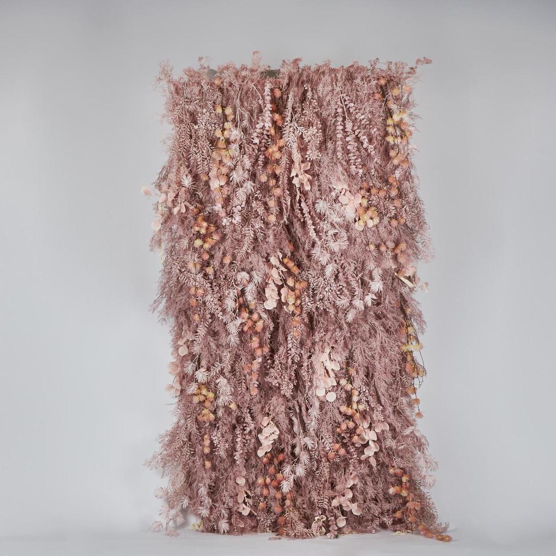 Dusty Pink Vertical Foliage Wall