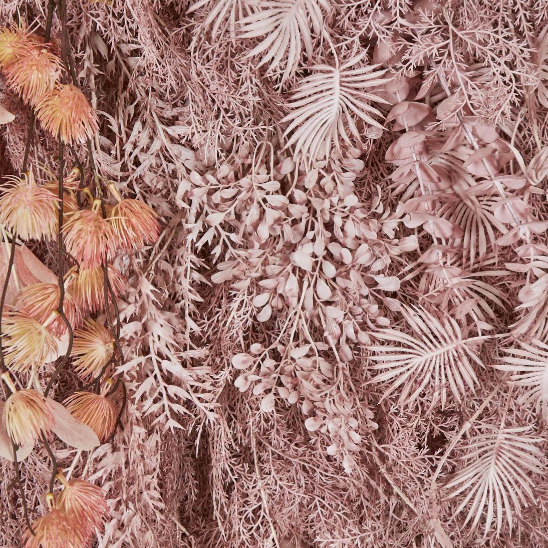Dusty Pink Vertical Foliage Wall