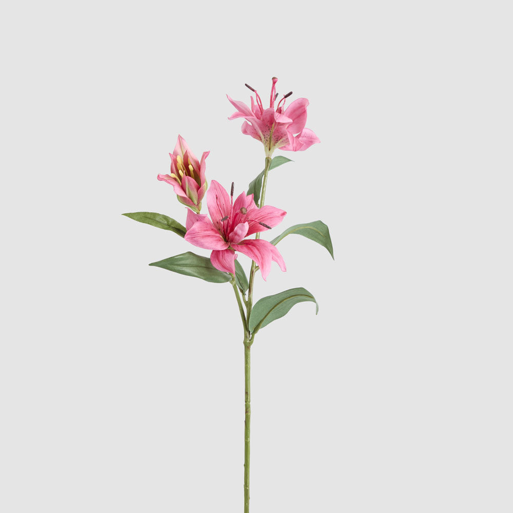 Tiger Lily Spray 71cm Hot Pink
