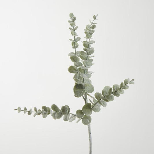 Eucalyptus Flocked Spray 74cm Grey