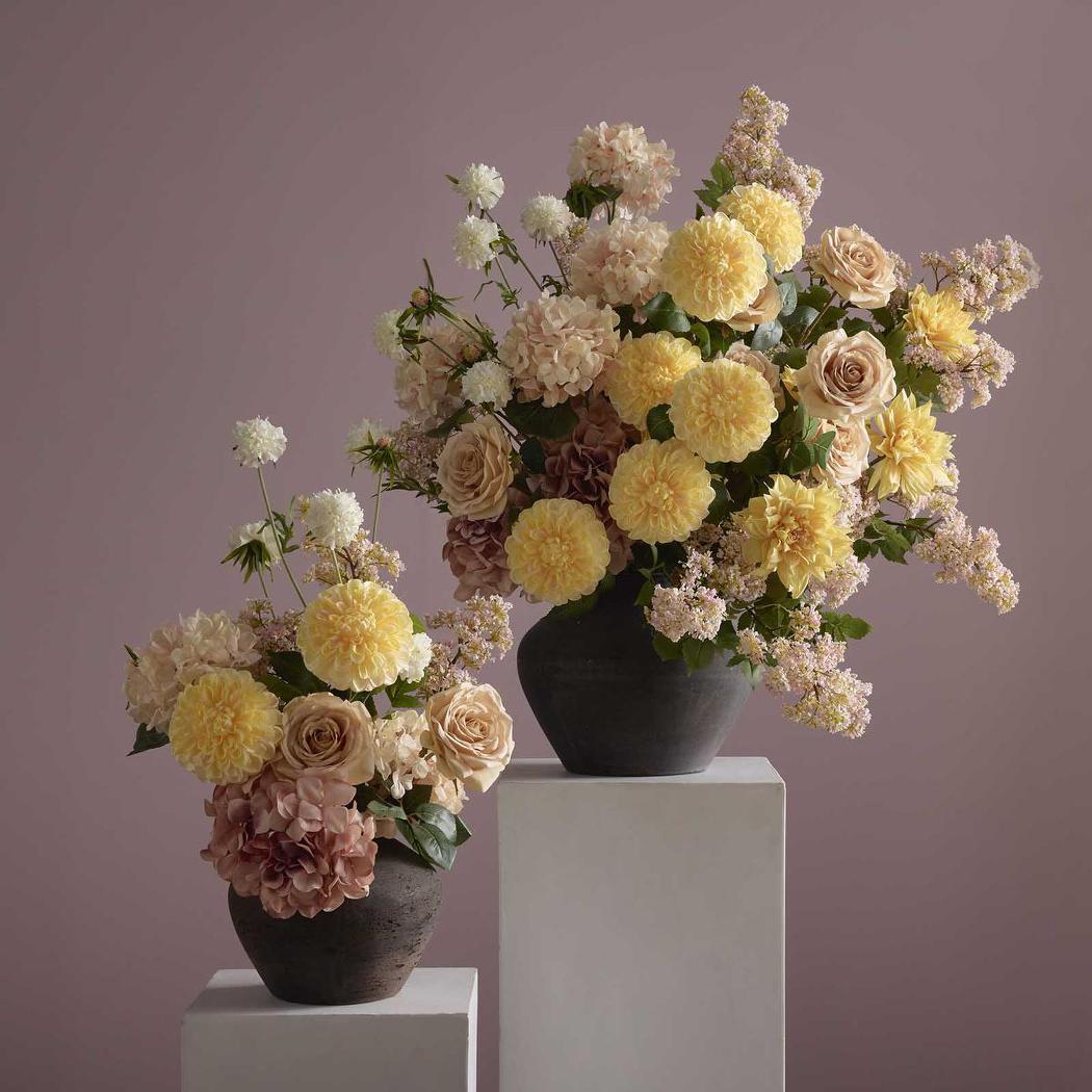Single Ball Dahlia 74cm Yellow