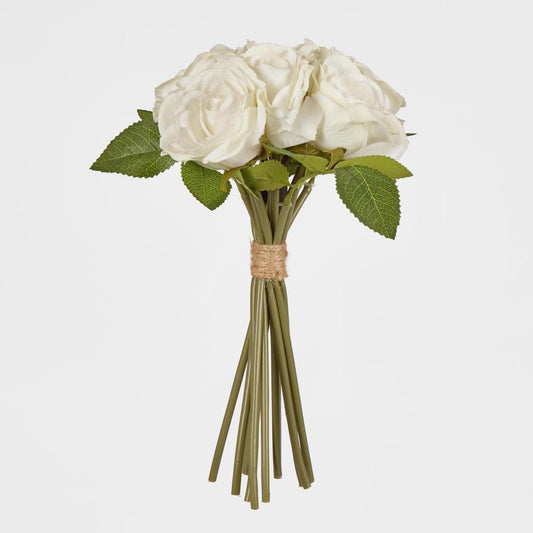 Rose Bouquet 9 Flowers White