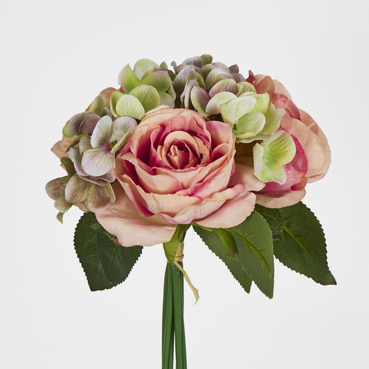 Rose & Hydrangea Bouquet Pink & Green
