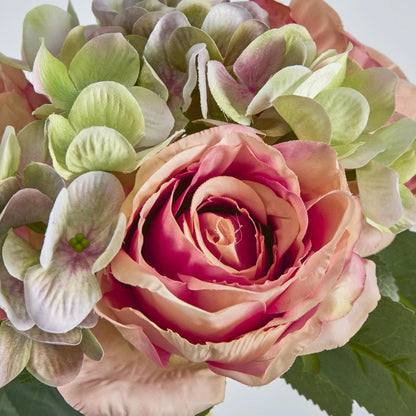 Rose & Hydrangea Bouquet Pink & Green