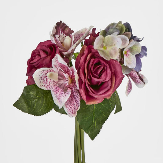 Rose Hydrangea and Cymbidium Orchid Bouquet Purple