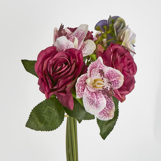 Rose Hydrangea and Cymbidium Orchid Bouquet Purple