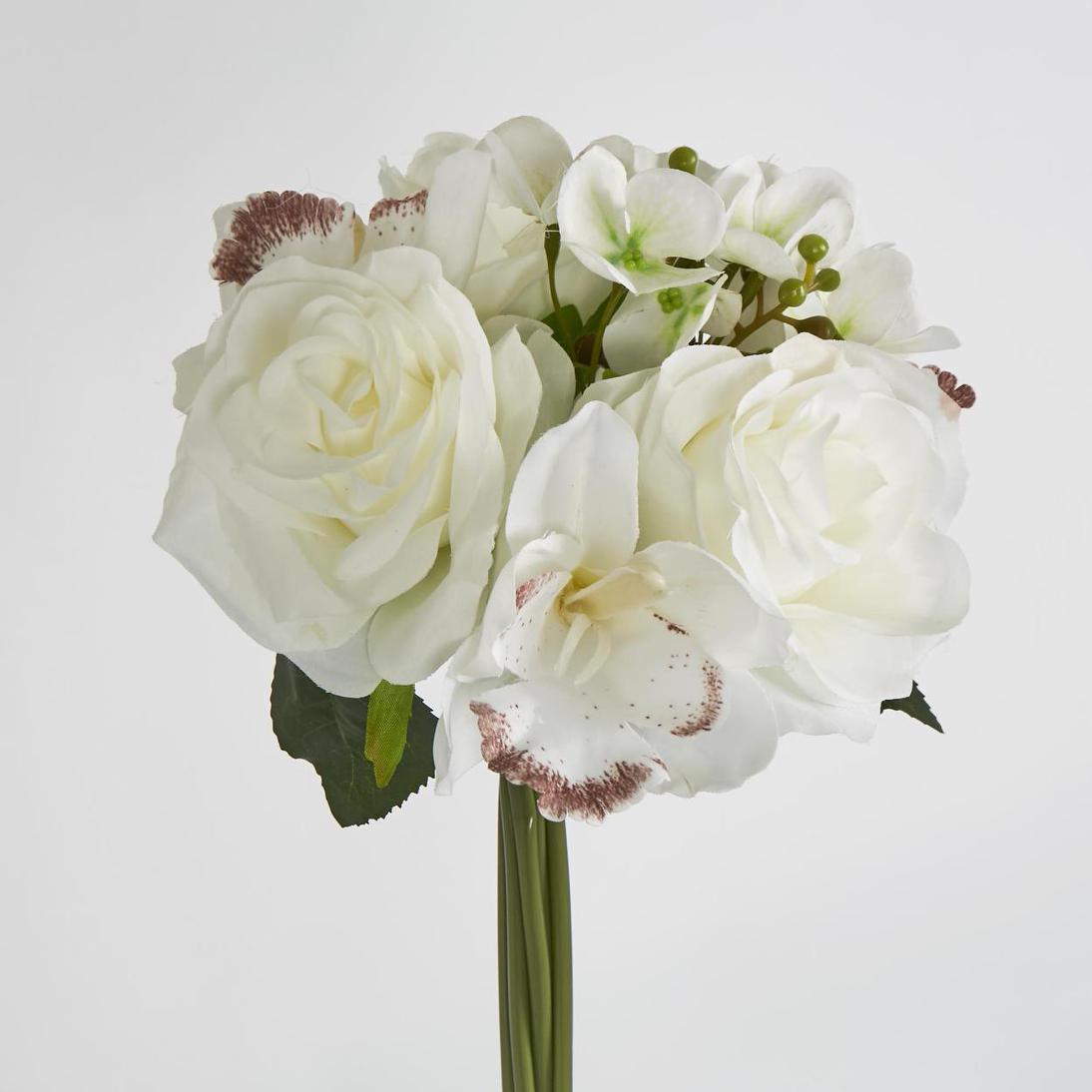Rose Hydrangea and Cymbidium Orchid Bouquet White