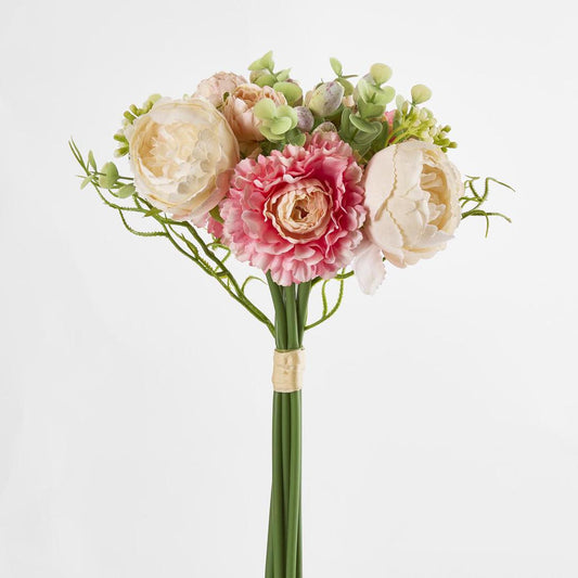 Marigold Peony Bouquet 32cm Pink