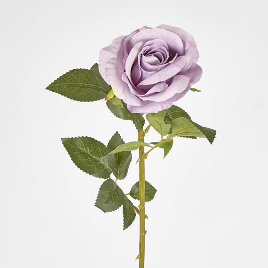Open Rose Stem 68cm Purple