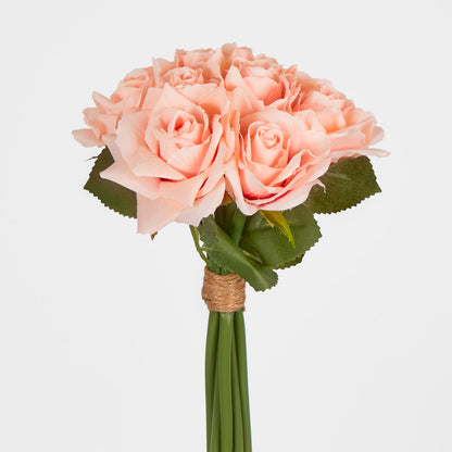 Peach Rose Bouquet x 8 5 Large 3 Small