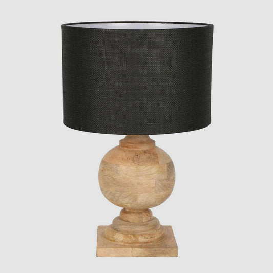Coach Table Lamp Natural With Black Shade