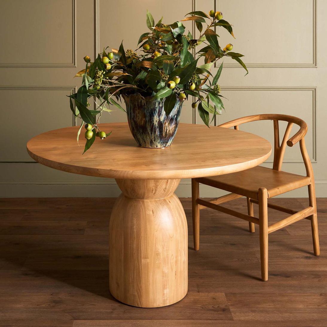 Olive Dining Table Round Natural 120cm