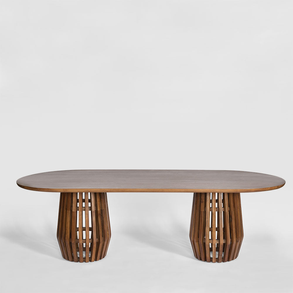 Bow Dining Table Dark Walnut 240cm