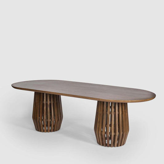Bow Dining Table Dark Walnut 240cm