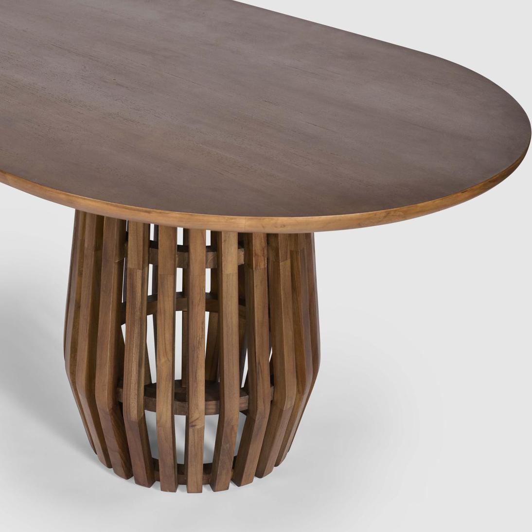 Bow Dining Table Dark Walnut 240cm