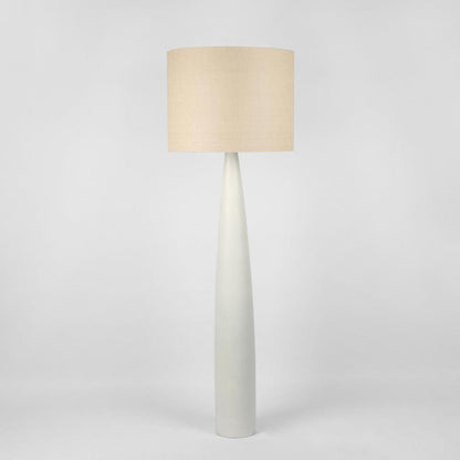 Samson Floor Lamp Base White with Natural Shade