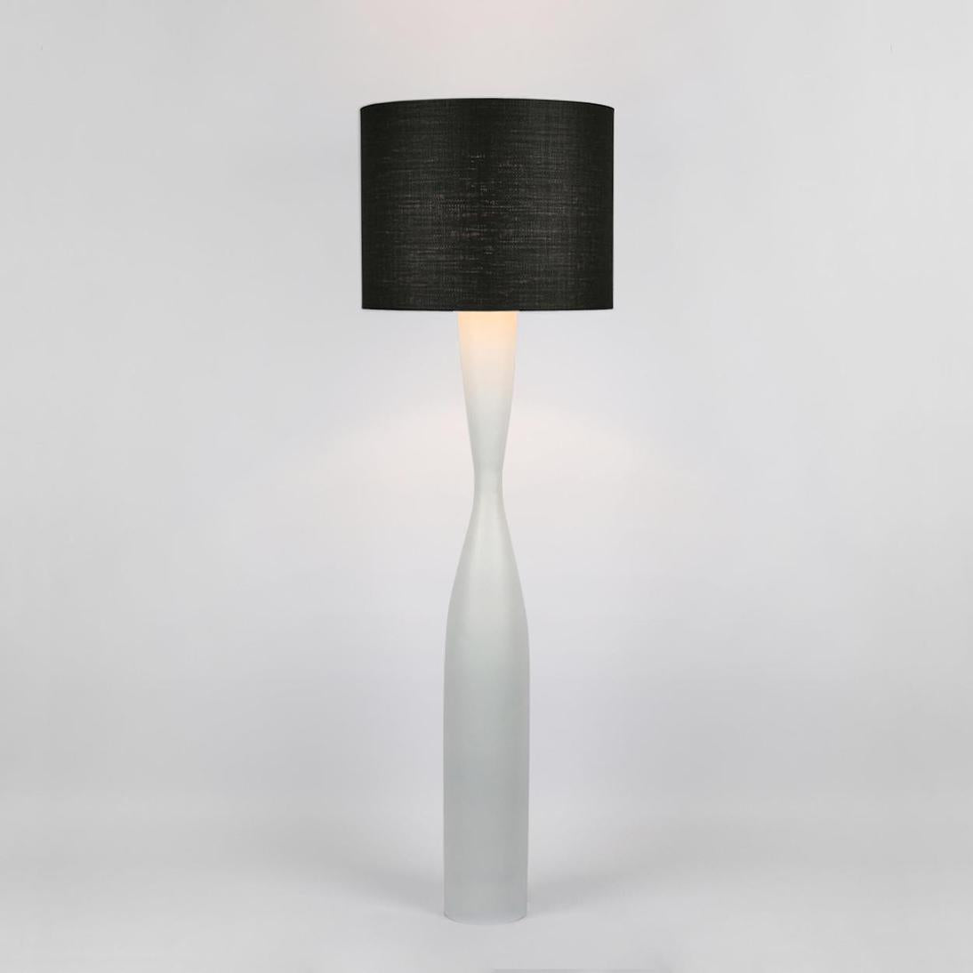 Callum Floor Lamp Base White with Black Shade