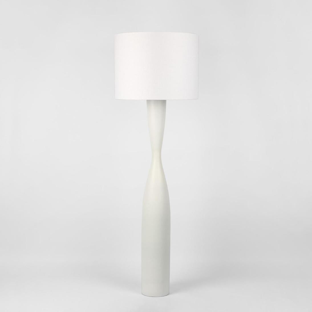 Callum Floor Lamp Base White with Shade White