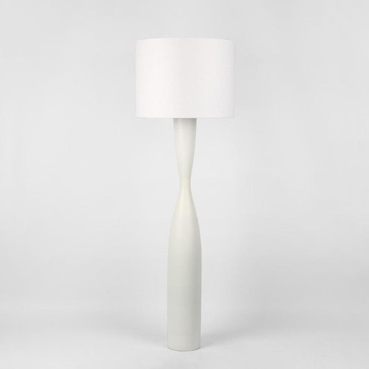 Callum Floor Lamp Base White with Shade White