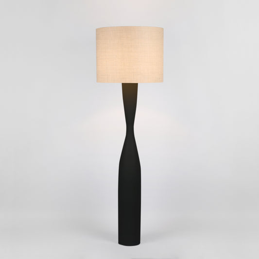 Callum Floor Lamp Base Black with Natural Shade