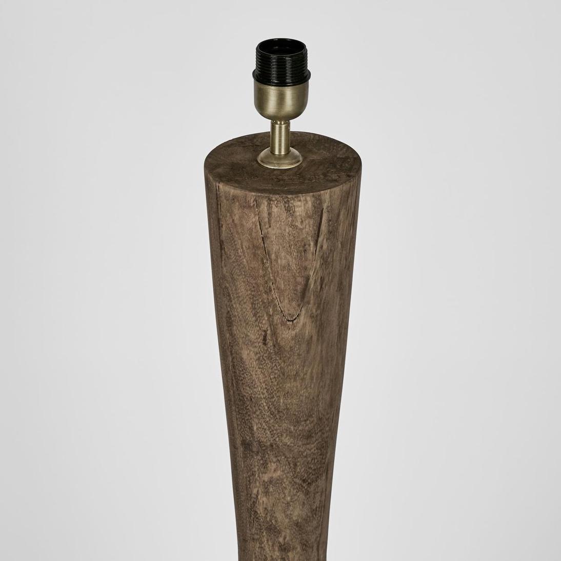 Callum Timber Floor Lamp Base With White Shade