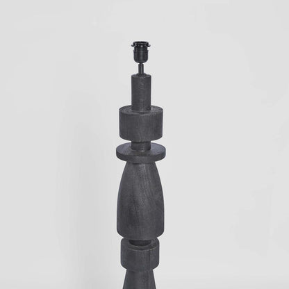 Magnus Wood Floor Lamp Black Base with Black Shade
