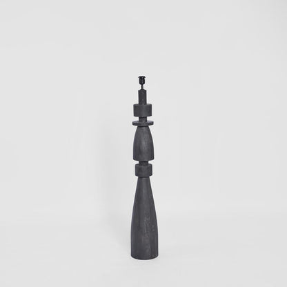 Magnus Wood Floor Lamp Black Base with White Shade
