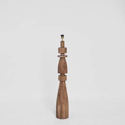 Magnus Wood Floor Lamp Saddle Base with Black Shade
