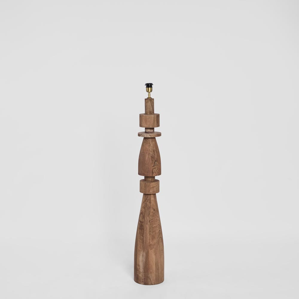 Magnus Wood Floor Lamp Saddle Base with Natural Shade
