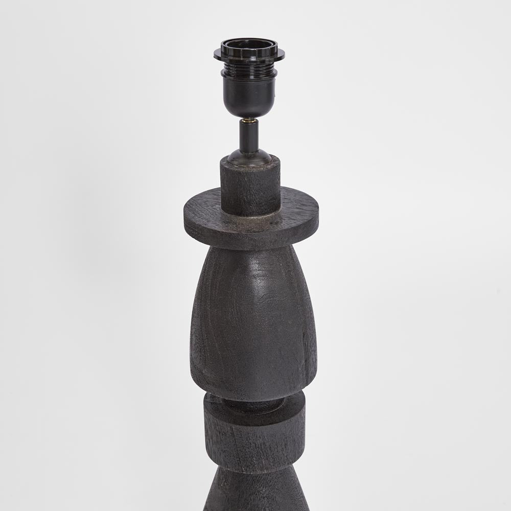 Magnus Wood Table Lamp Black Base with Black Shade