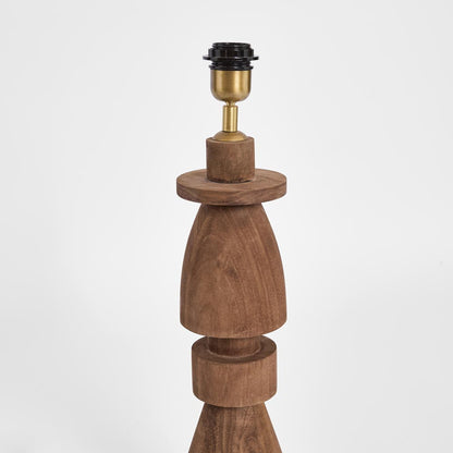Magnus Wood Table Lamp Saddle Base with White Shade