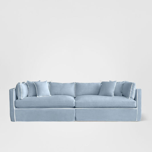 Marbella 4 Seat Sofa Beach W/White piping