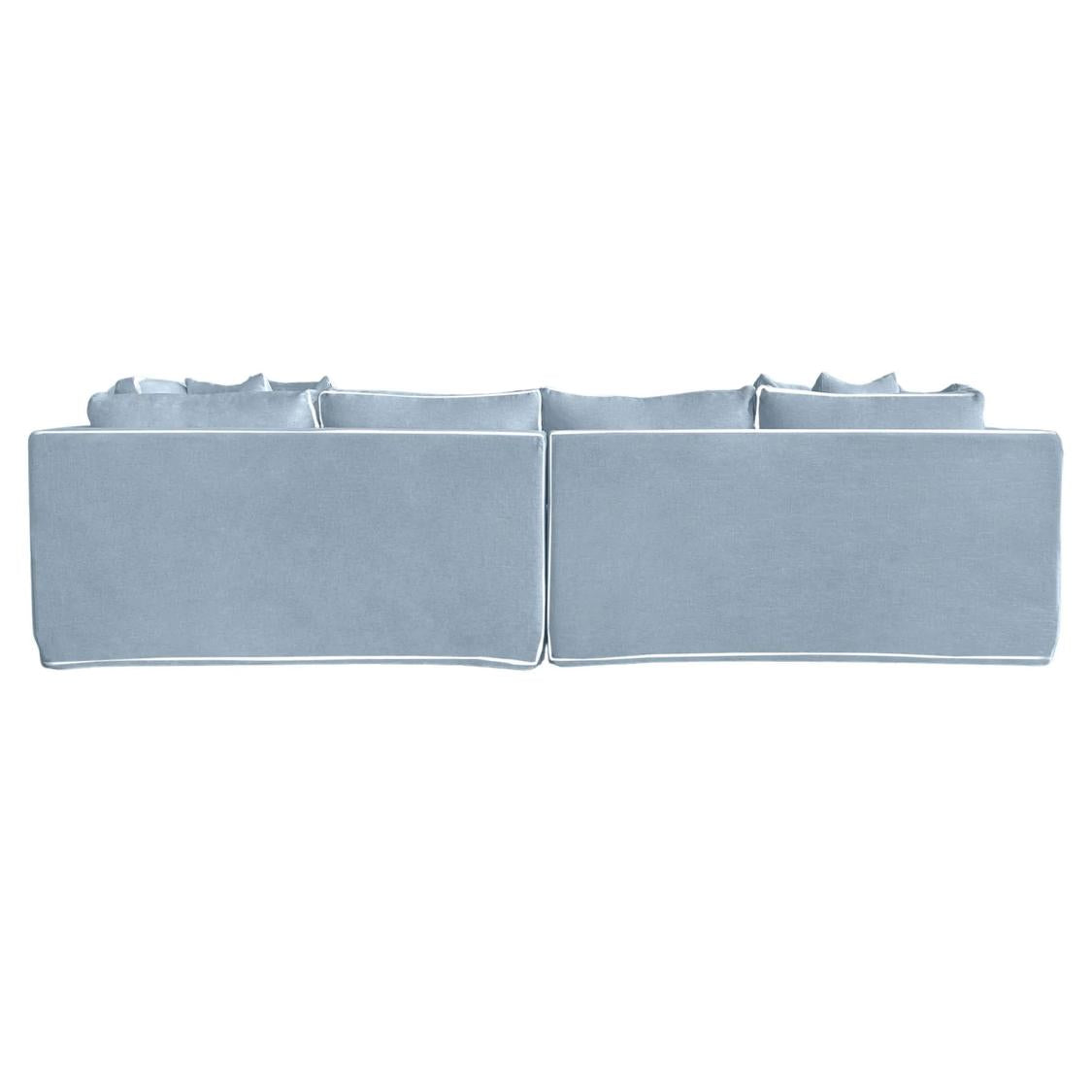 Marbella 4 Seat Sofa Beach W/White piping