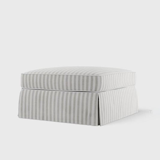 Noosa Hamptons Ottoman Natural Stripe